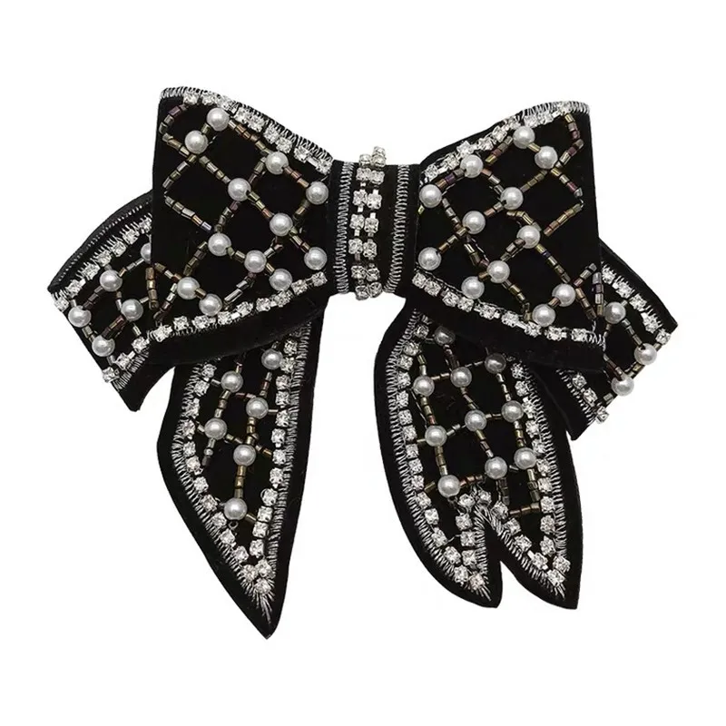 2021 Crystal Big Bow Hair Clips For Women Girls Hair Accessories Rhinestone Hairpins Plastic Hairgirps Retro Barrette Headwear