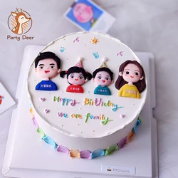 Wedding Cupcake Topper A family of four Cake Topper For Anniversary Valentine's Day Wedding Party Cake Decorations