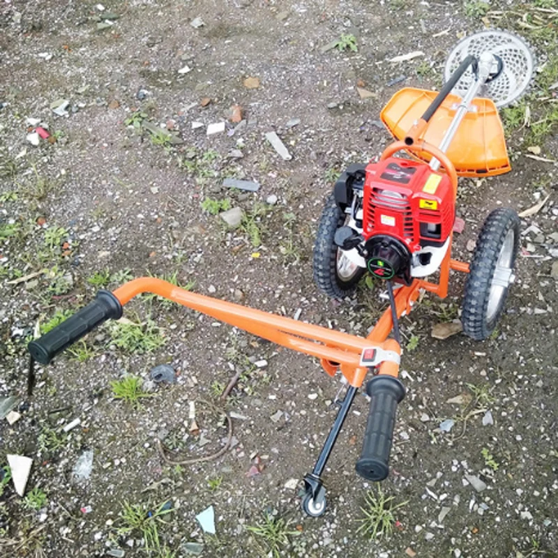 1PC ハンドプッシュ型 4 ストロークガソリン刈る人芝刈り機 37.7CC マルチユース除草機ホーム芝生草刈り機