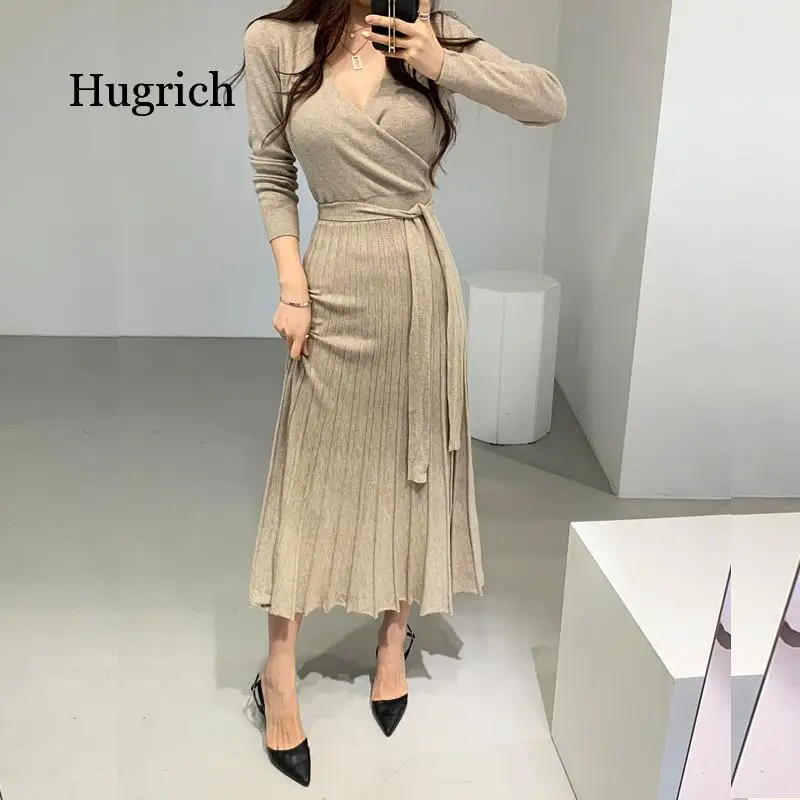 Autumn / Winter 2020 Women's Sexy High Waisted Waist Long Knitted Dress