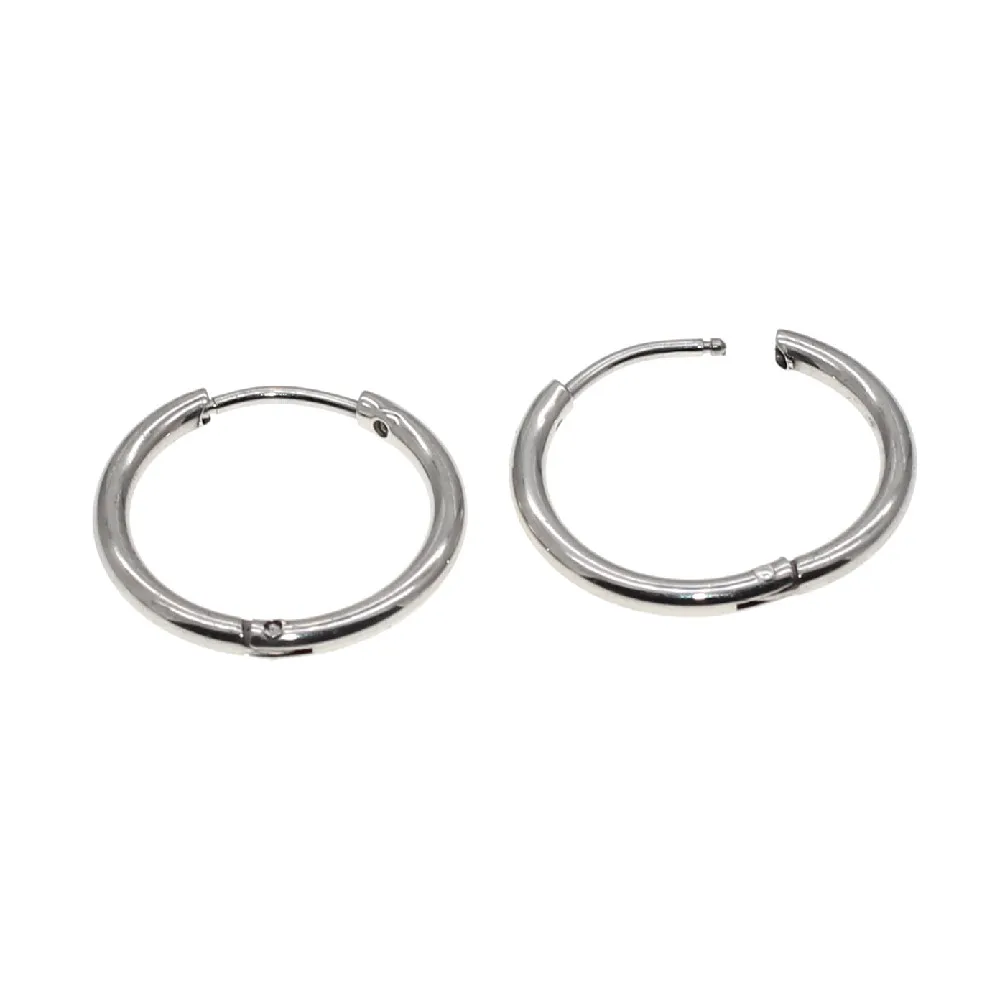 316 Edelstahl Creolen Mini 1,6mm Runde Form Erhältlich in 6MM 14MM 16mm Größen Klassischer Schlichter Stil Schmuckzubehör – Detail 14