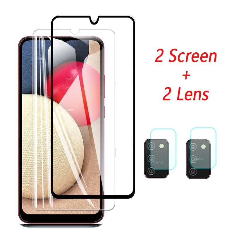 4 In 1 Screen Protector for Samsung Galaxy A02S Glass A025 Tempered Glass Protective Phone Camera Film for Samsung A02S