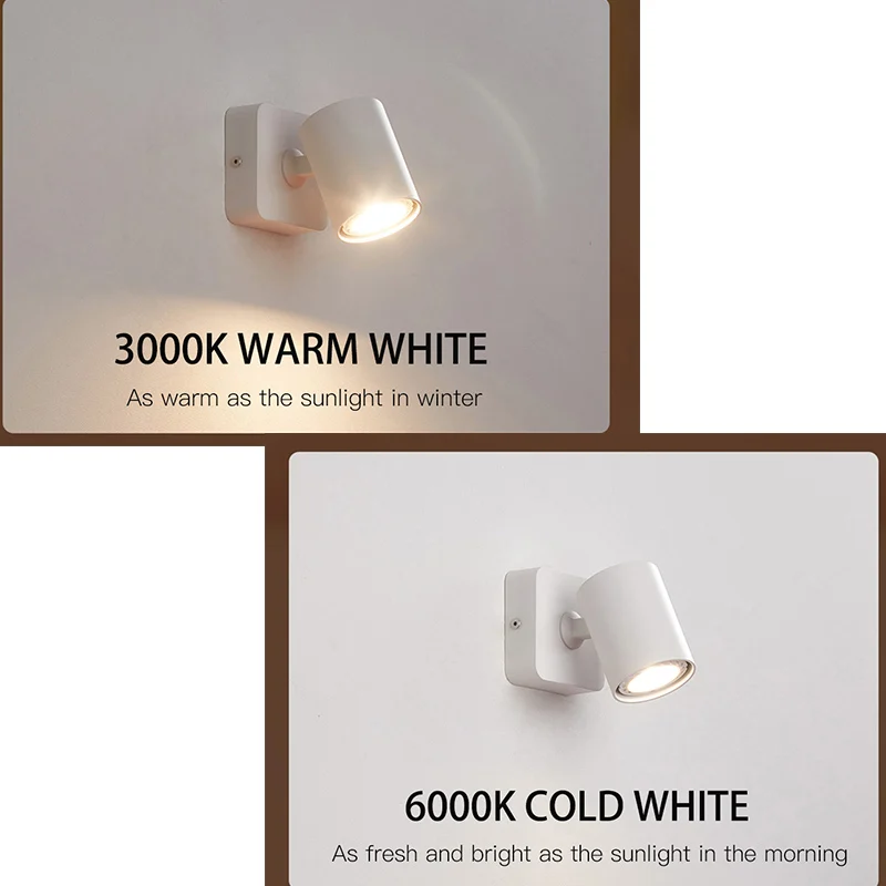 LED Wall Lamps 90° Folding 350° Rotation 6W Soft Lights Make a Good Reading Environment For You Suitable For Various Scenes