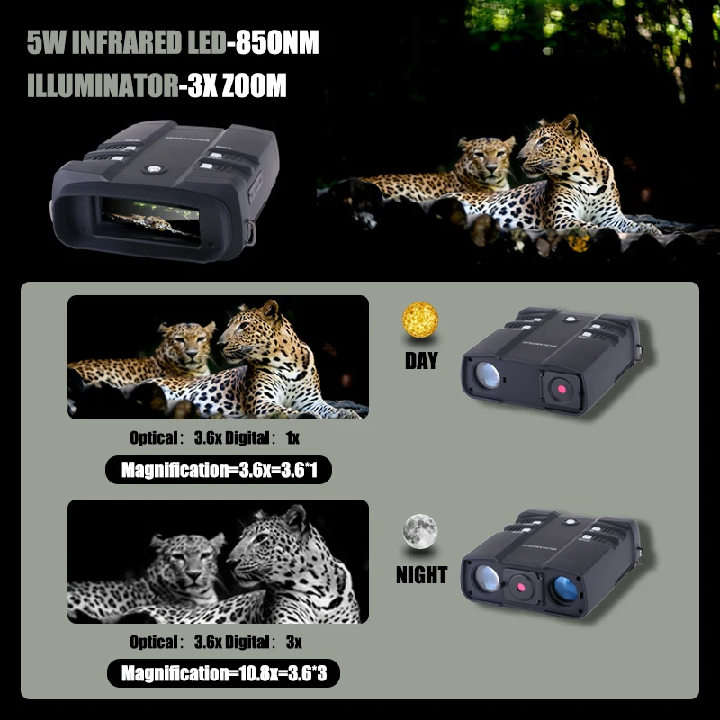WILDGAMEPLUS Binoculares visión nocturna HD 1080P infrarrojos - imagen 2