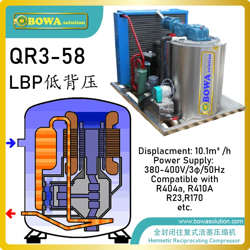 BOWA SOLUTION 3HP hermetic reciprocating compressors is compact, low costs and high reliable, nice choice for freezers