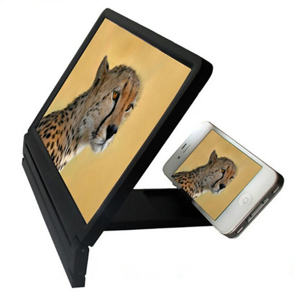 3D Mobile Phone Screen Magnifier Amplifying Stand Movie Portable Foldable Desktop Bracket Glass Smartphone Holder