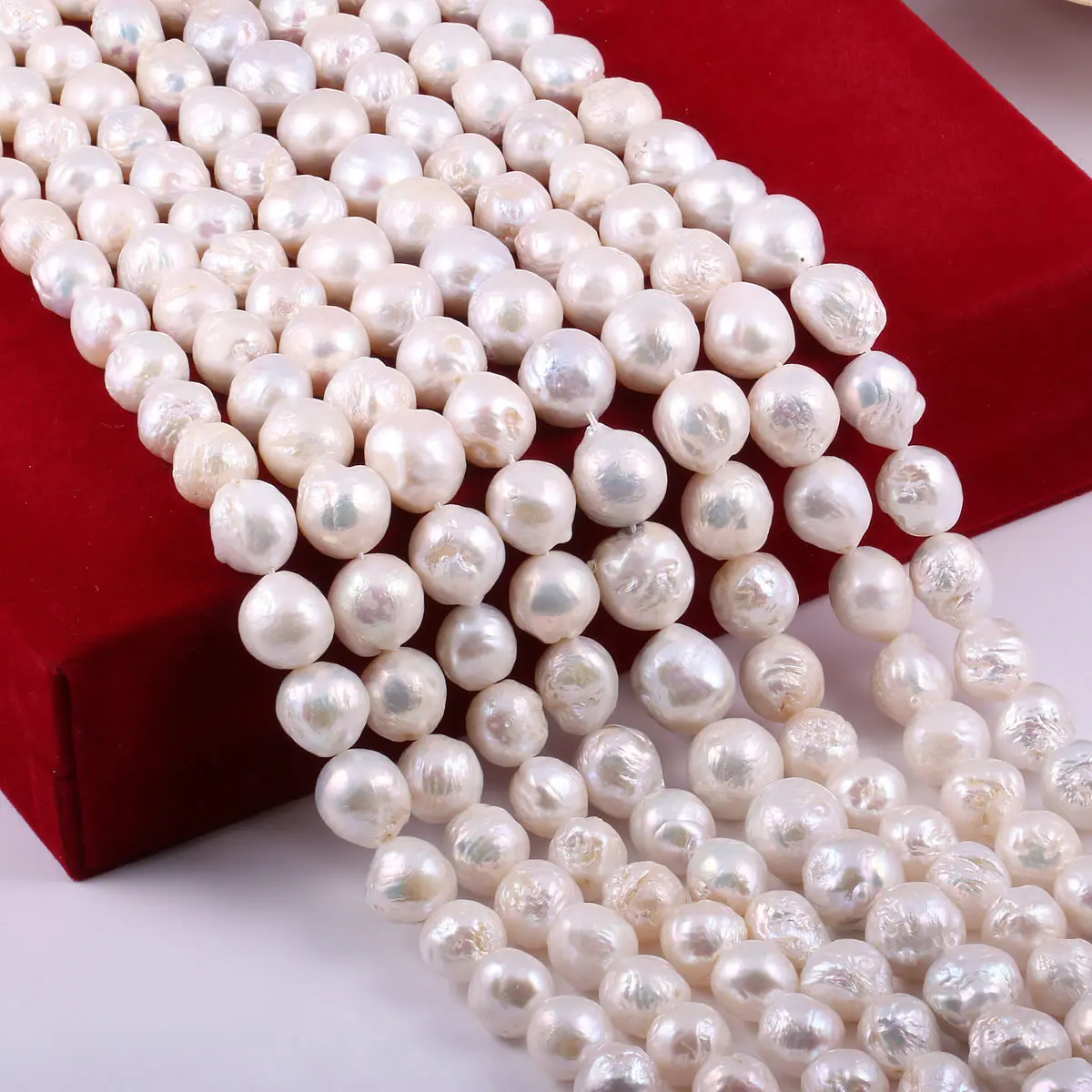 Natural Freshwater Pearl Beads High Quality 34cm Rice Shape Punch Loose Beads for DIY Elegant Necklace Bracelet Jewelry Making