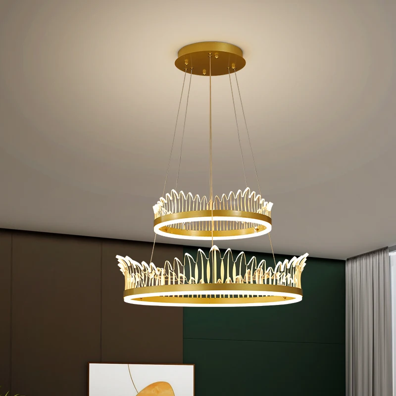 Crown Bedroom Chandeliers Light Luxury Modern Minimalist Girl Creative Warm Chandelier Personality Nordic Lamps And Lanterns