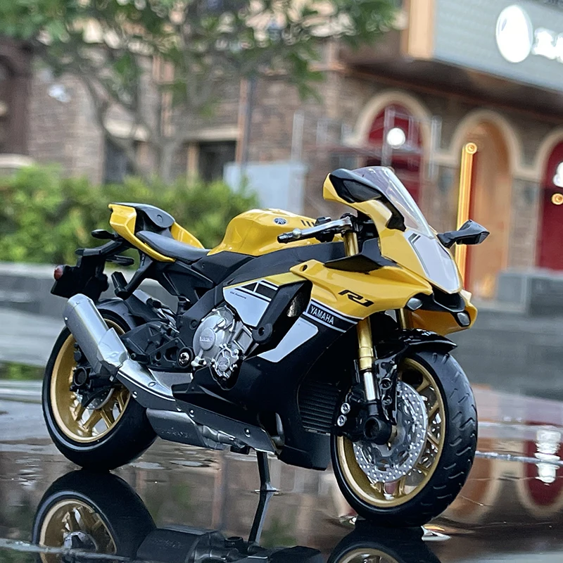 1:12 Yamaha YZF-R1 YZFR1 Racing Motorcycles Simulation Alloy Motorcycle Model Shock Absorbers Collection Toy Car Kid Gift