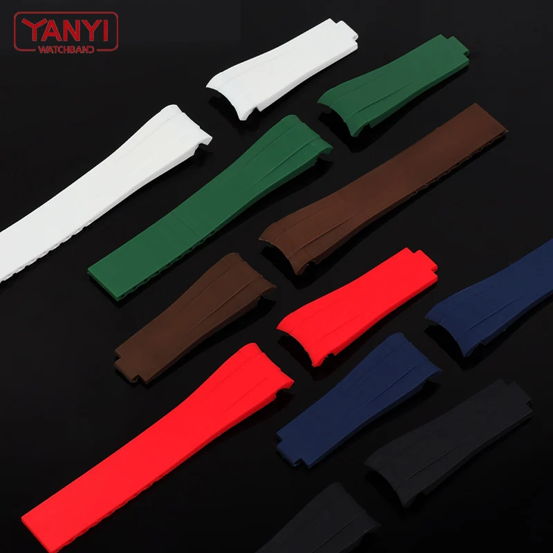 Silicone Rubber Watchband 20mm 21mm for rolex watch band Diving waterproof bracelet prevent dust wholesale wristband strap