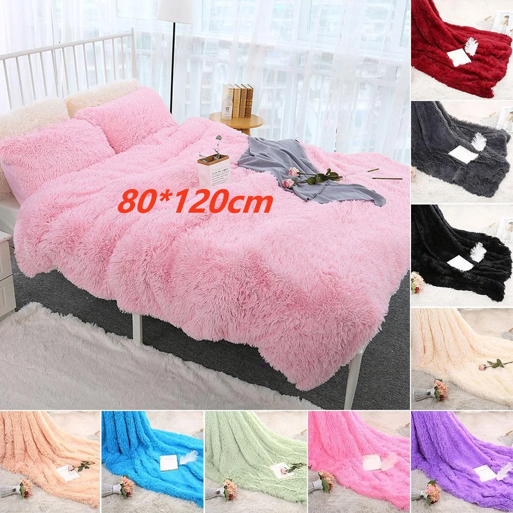 80x120cm 1pc Blanket Soft Warm Fluffy Shaggy Bed Sofa Bedspread Children Safety Bedding Sheet Throw Home Decoration Blankets