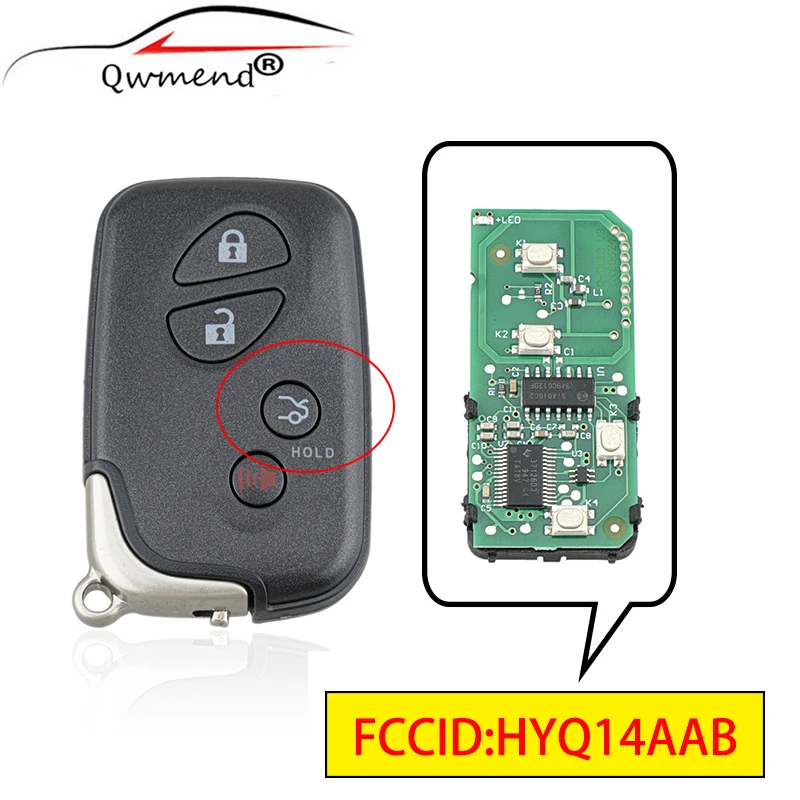 

QWMEND HYQ14AAB Car Remote Key for Lexus GS300 GS350 GS430 GS450h LS600h GS460 IS350 IS250 ES350,1551A-14AAB, 271451-0140