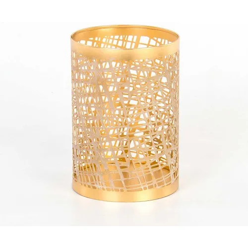 Euro Flora Metal Candle Holder Lantern Gold Color 12x17,5 cm