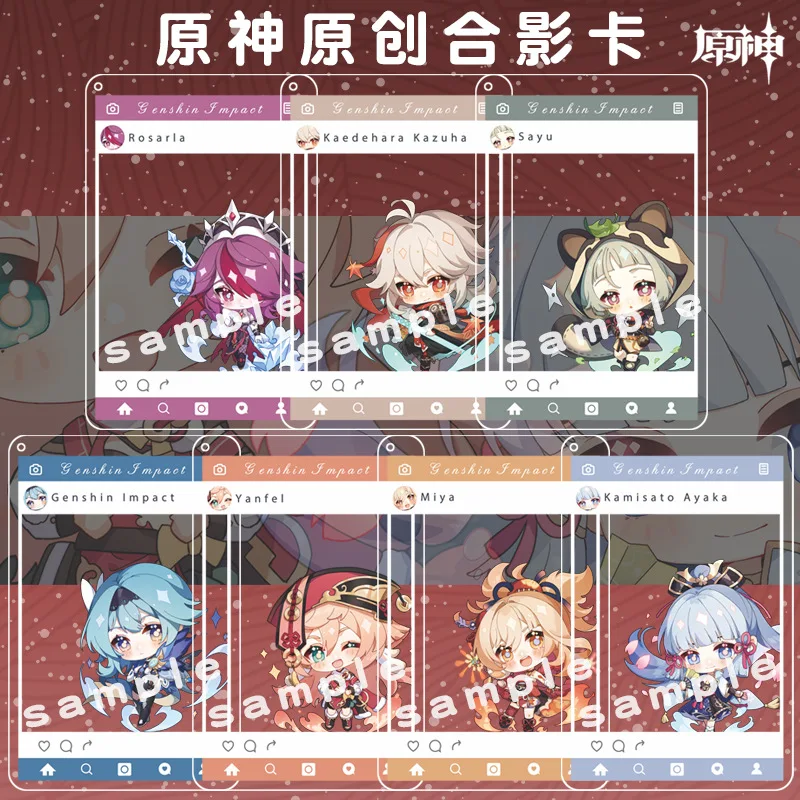 

Прозрачная подвеска с фотокарточкой для игры Косплей Yoimiya Sayu kaedeхара Kazuha Kamisato Ayaka акриловая сэндвич-группа