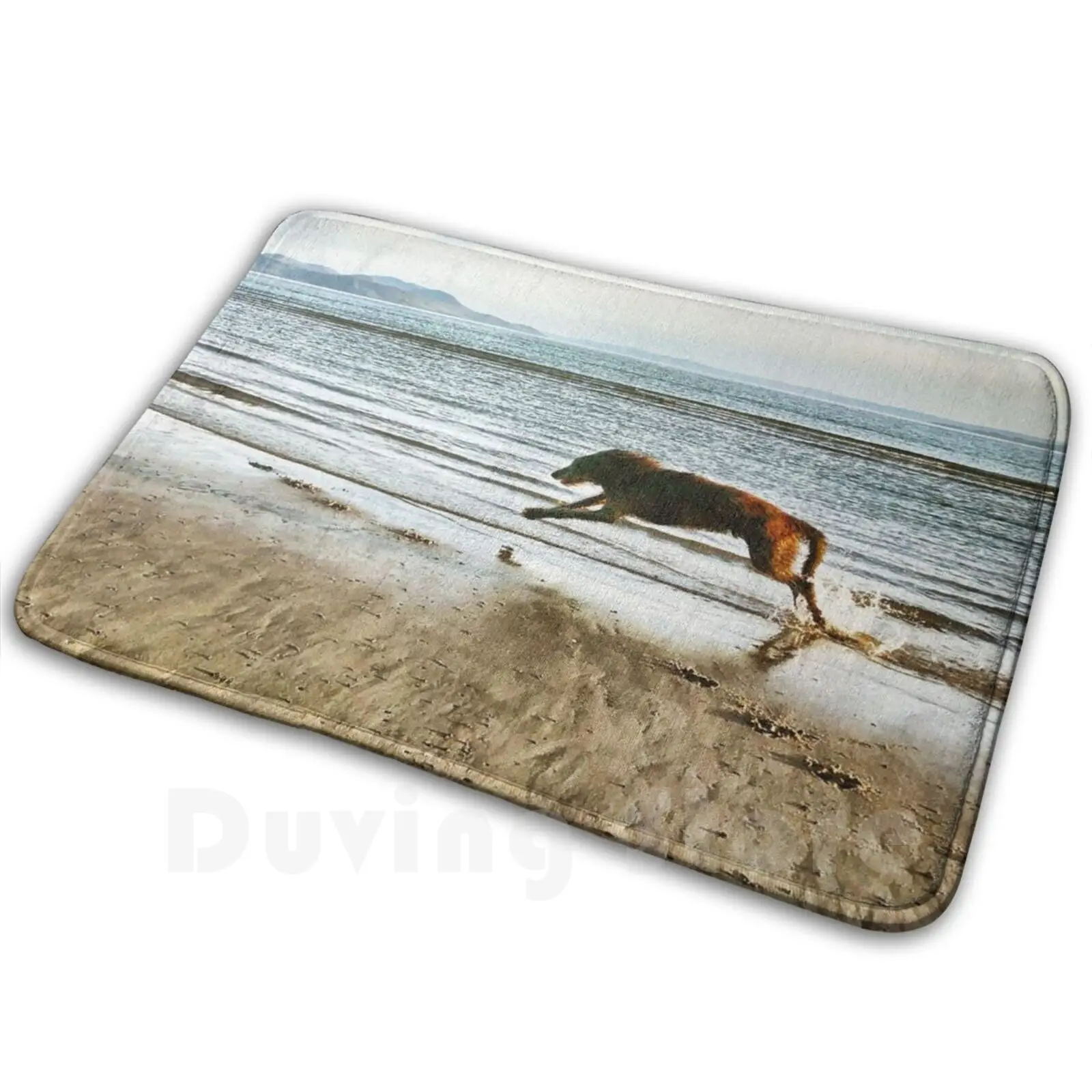 Running Free Carpet Mat Rug Cushion Soft Hound Hound Picture Deerhound Wolfhound Shaggy Dog Deerhound Deerhound