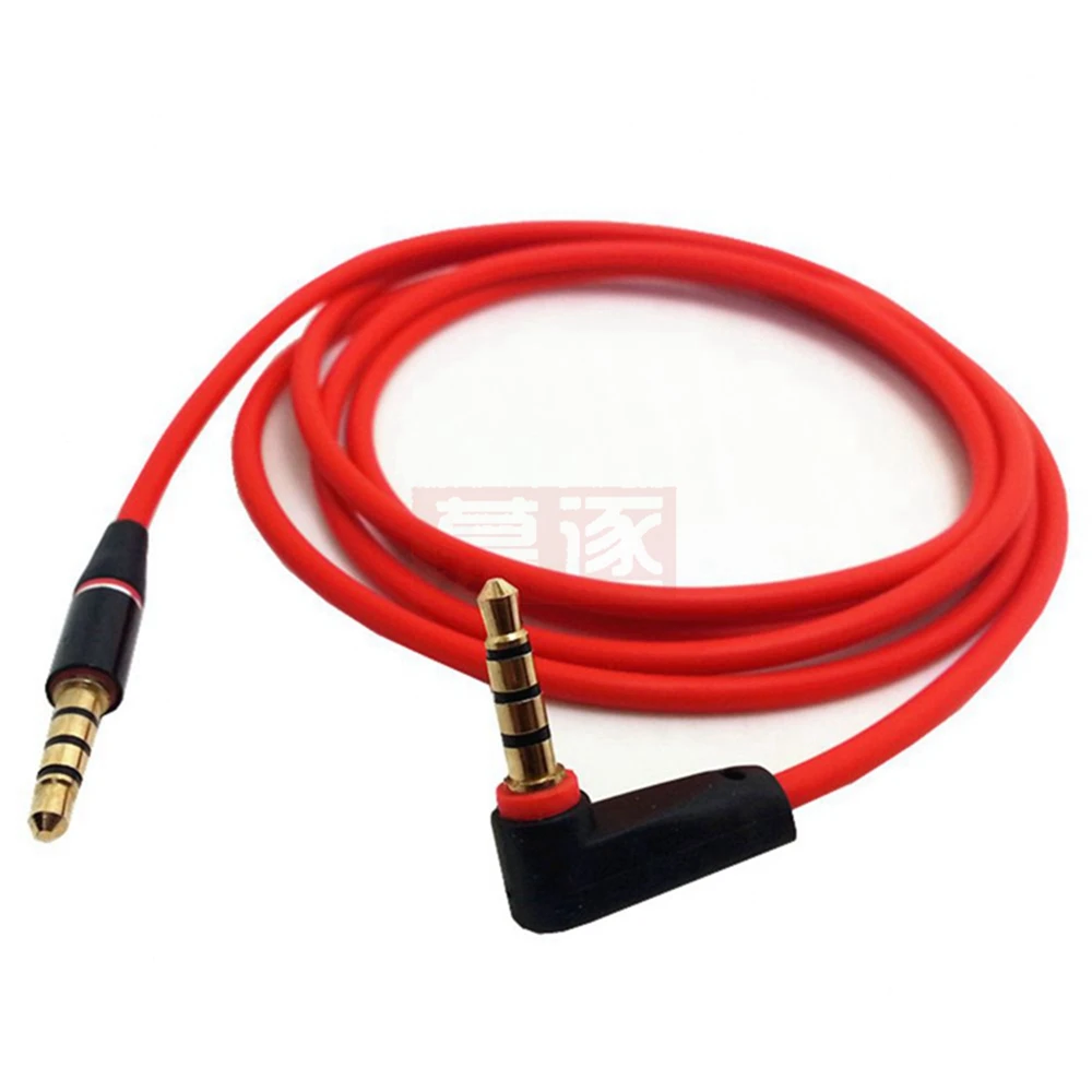 3,5 mm 1/8 "macho a macho 4 polos coche AUX cable de audio cable registro auriculares rojo