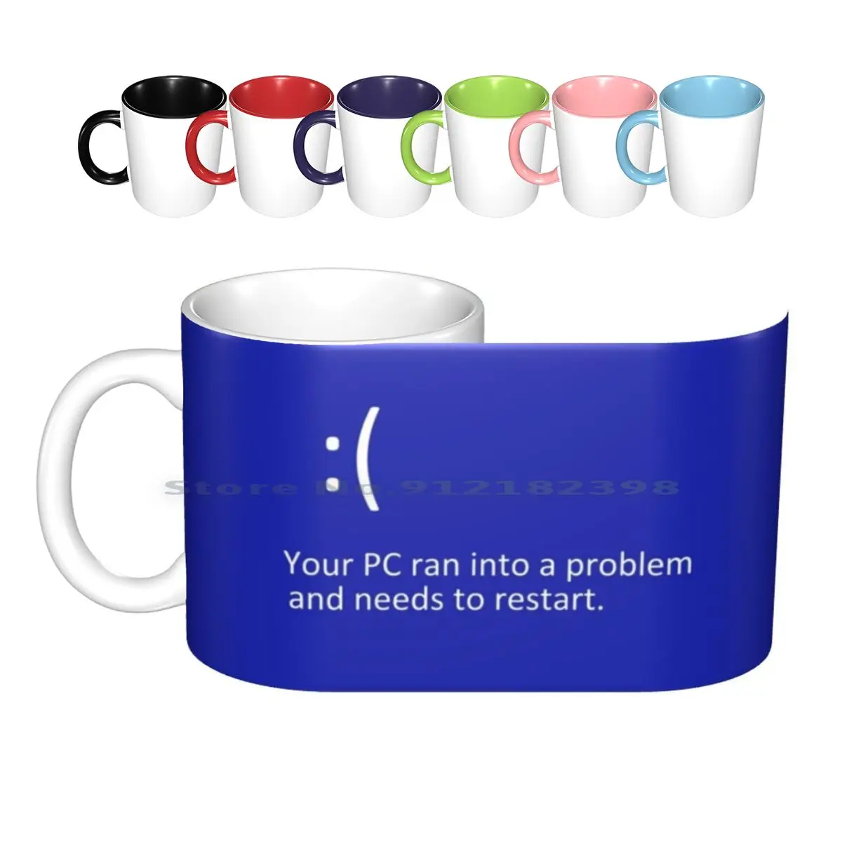 Blue Screen Of Death-Windows 8 / 10 Blue Screen Graphics Ceramic Mugs Coffee Cups Milk Tea Mug Computer Gaming Funny Blue