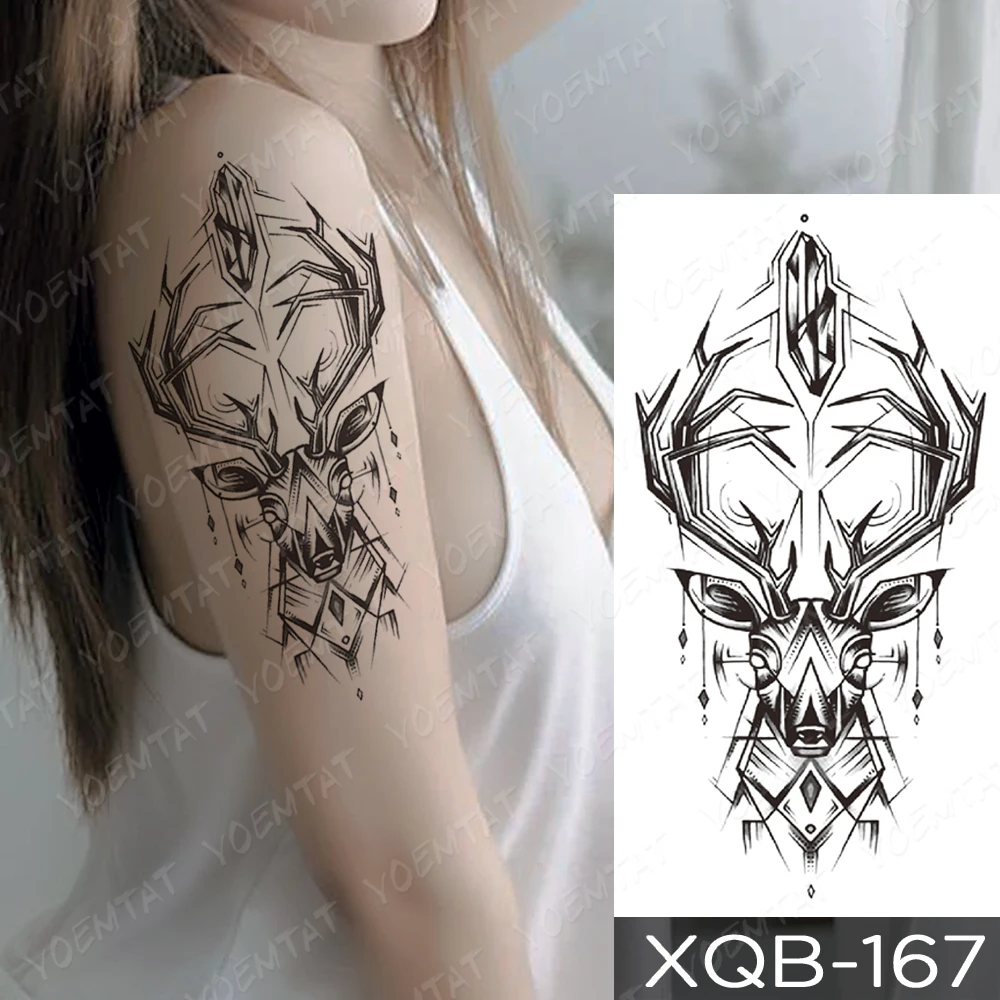 Waterproof Temporary Tattoo Stickers Dragon Lion Tiger Dream Catcher Tatto Panda Wolf Body Art Arm Fake Sleeve Tattoos Women Men