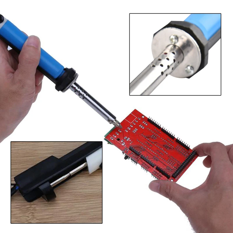 เครื่องเชื่อมเหล็กไฟฟ้าบัดกรีบัดกรี PCB 2in1ตะกั่วด้วยไฟฟ้า110V 220V 30W/40W อุปกรณ์ช่างเชื่อมปั๊มสุญญากาศ