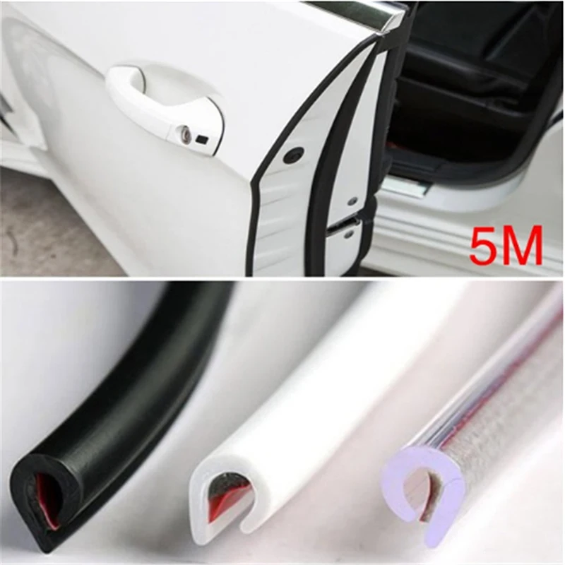 5m Auto Universal Car Door Edge Rubber Scratch Protector Moulding Strip Protection Strips Sealing Anti-rub DIY Car-styling