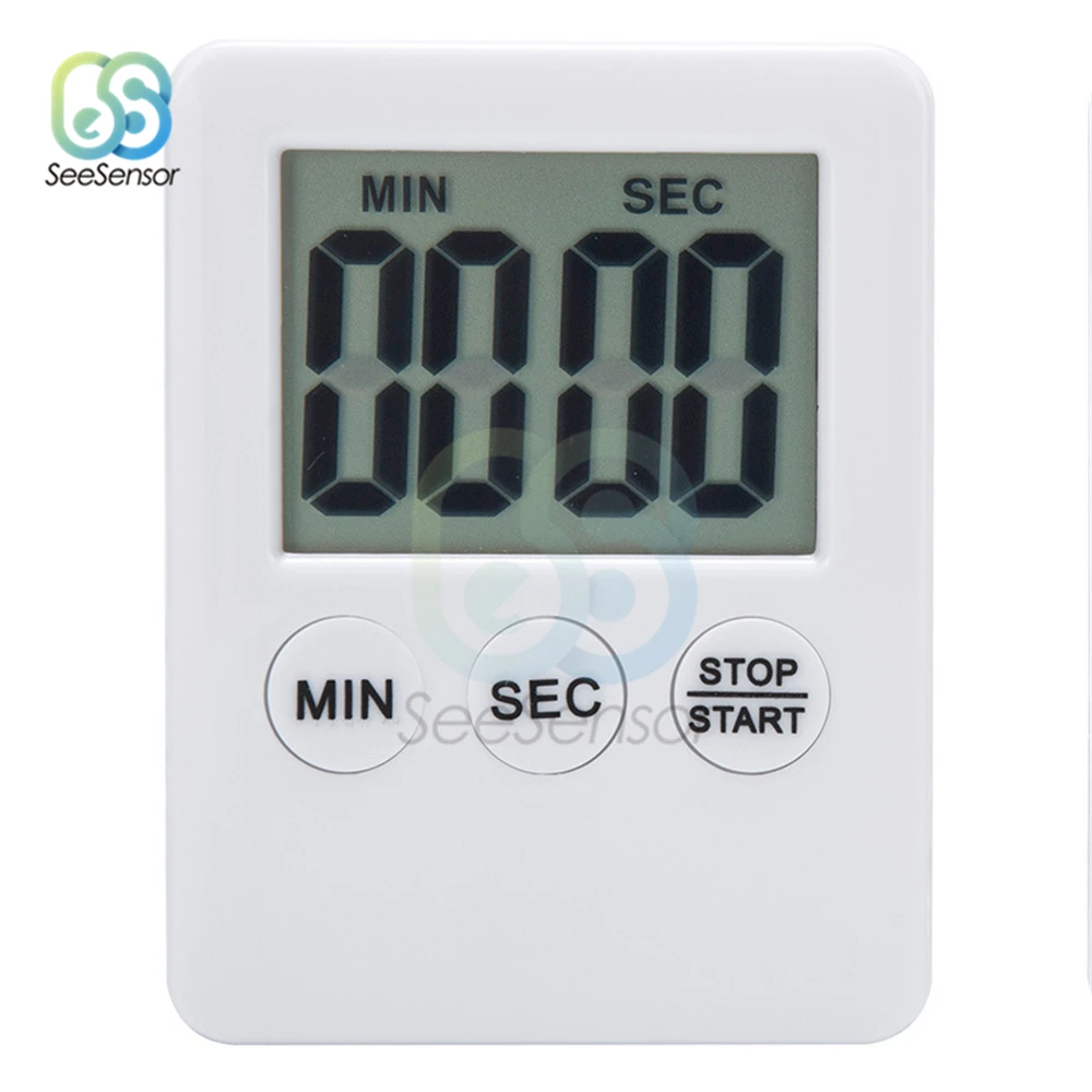 Schermo digitale LCD Super sottile Timer da cucina quadrato cottura conto alla rovescia sveglia magnete orologio cronometro 5 colori