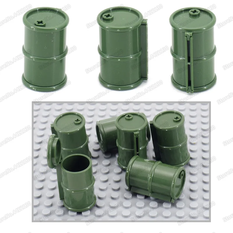 Assembled Military Oil Drum Building Block Diy World War 2 Figures Army Weapons Battlefield Model Moc Child Christmas Gifts Toys