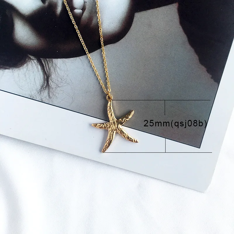 MEIBEADS 1pc Fashion 12 Design Shell Starfish Pendant Necklaces For Women Girls Gift Vintage Gold Color Choker Bohemian Necklace