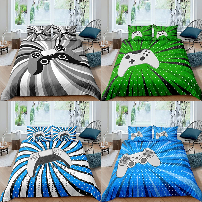 

Luxury 3D Game Console Print 2/3Pcs Kids Boys Bedding Set Gamepad Duvet Cover Pillowcase Home Textile Single Queen and King Size