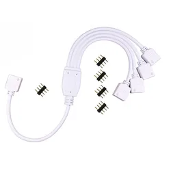 4 Pins RGB LED Strip Connector 1 to 1 2 3 4 5 Ports LED extension Splitter 4pin Male Female Connector for RGB Led Strip Lights