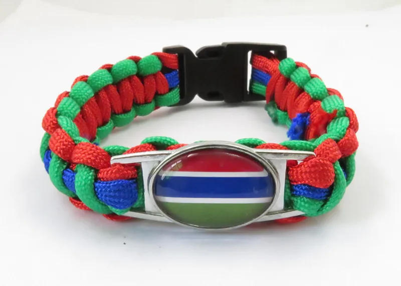 Love Gambia Bracelet Charm Gambia Flag Paracord Bracelets For Women And Men Jewelry