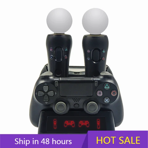 4 in 1 Controller Charging Dock Station Stand for Playstation PS4 PSVR…
