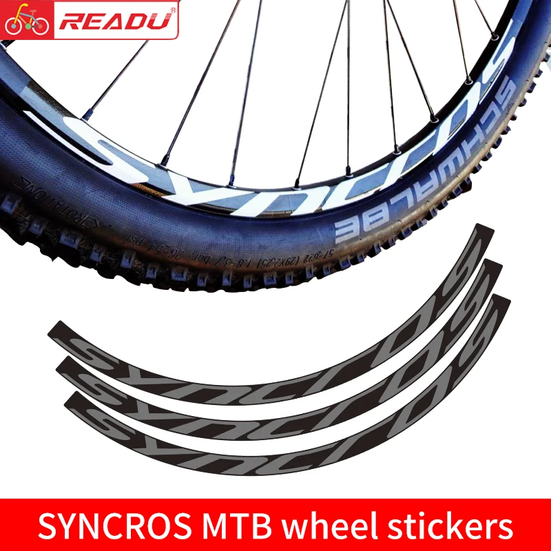 READU 9Pcs Mountain bike SYNCROS wheel set sticker mtb bicycle decals 27.5inch and 29inch Bike Stickers