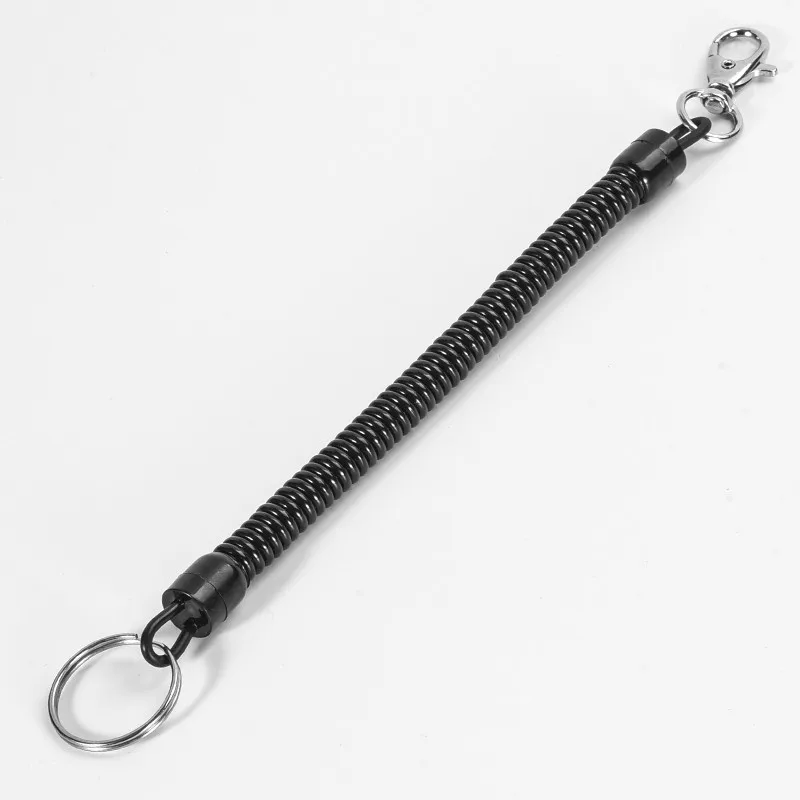 23-90cm Long Plastic Retractable Spring Coil Spiral Stretch Keychain Key Ring For Men Key Holder Keyring  Mobile Phone Anti-Lost