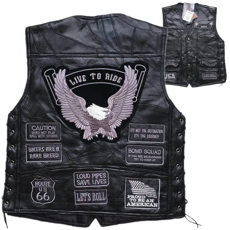 Chaleco Retro de cuero para motocicleta para hombre, chaleco clásico para montar en V, chaleco para miembros del Club de motociclista, ropa Vintage de verano