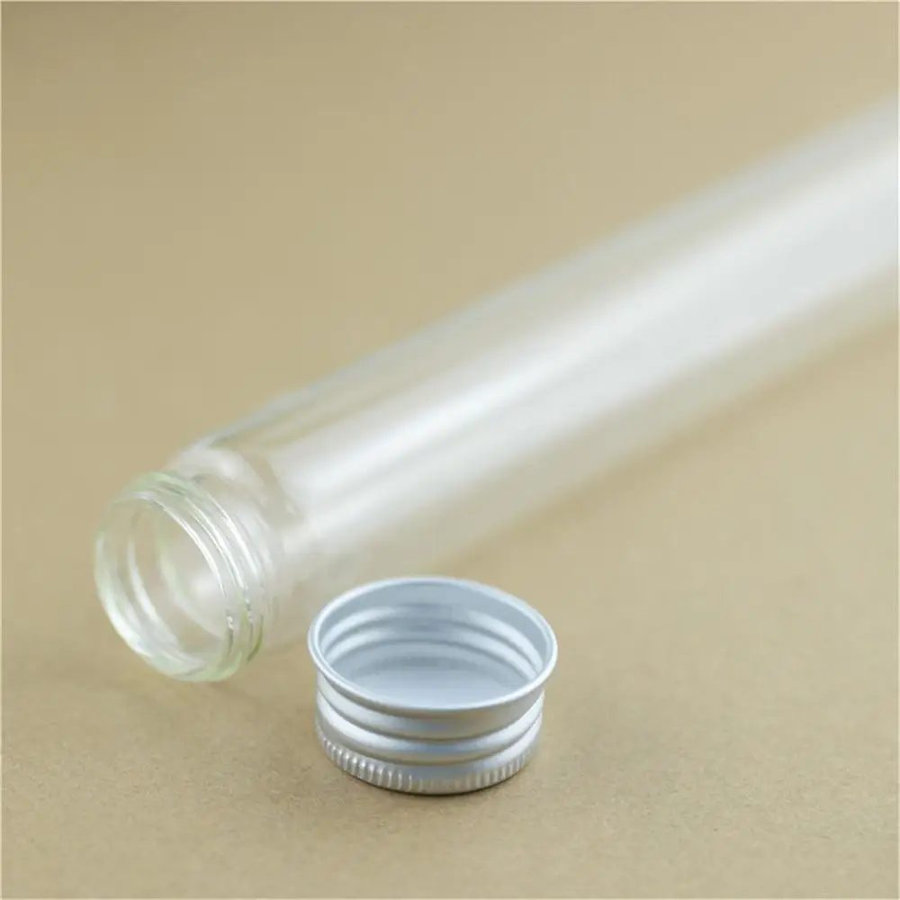 15 PCS/lot Glass test tube 110ml Glass Bottles Aluminum Caps Glass Tiny Jars Vials Glass Containers Decorative Bottle