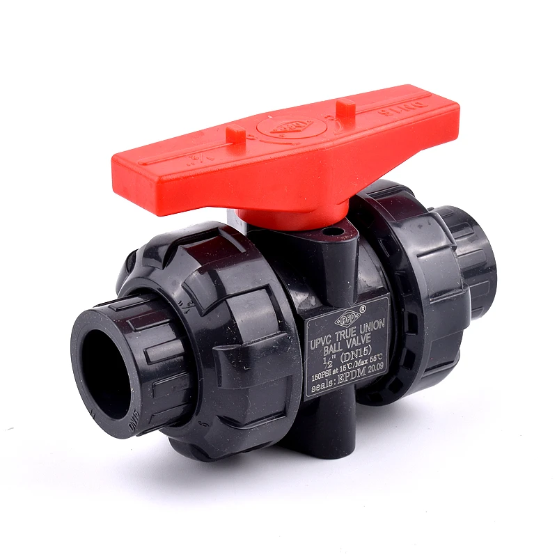 

Big Size Availble 20 to 110mm UPVC Pipe Union Ball Valves Aquarium Fish Tank Drainage Socket Joint Red Handle Water Pipe Valve