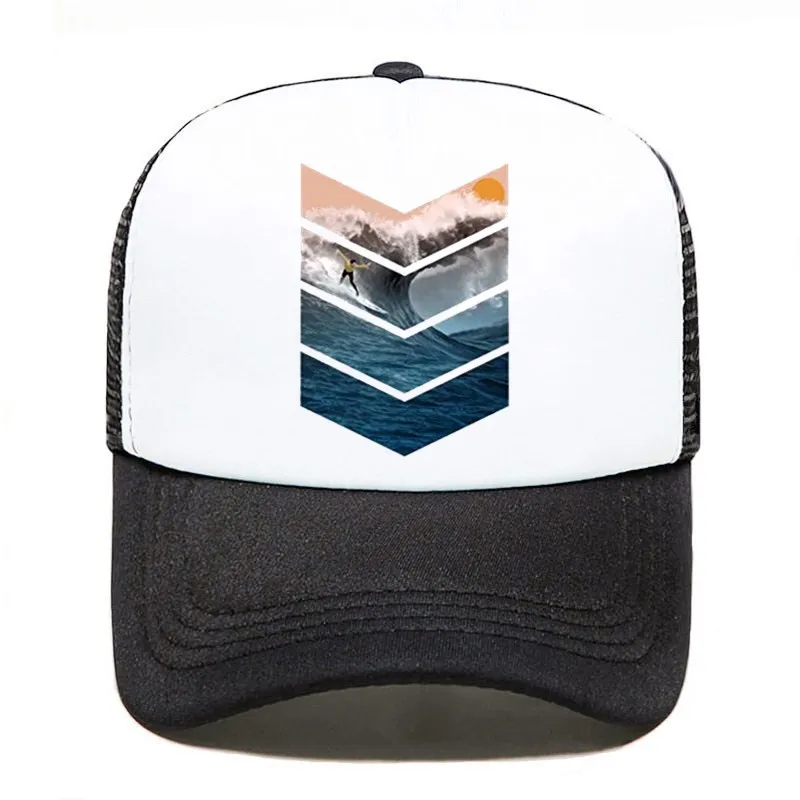 Sunrise Surfer Youth Adjustable Mesh Hats Baseball Trucker Cap for Boys Girls Men Women Mesh Cap Snapback Wholesale