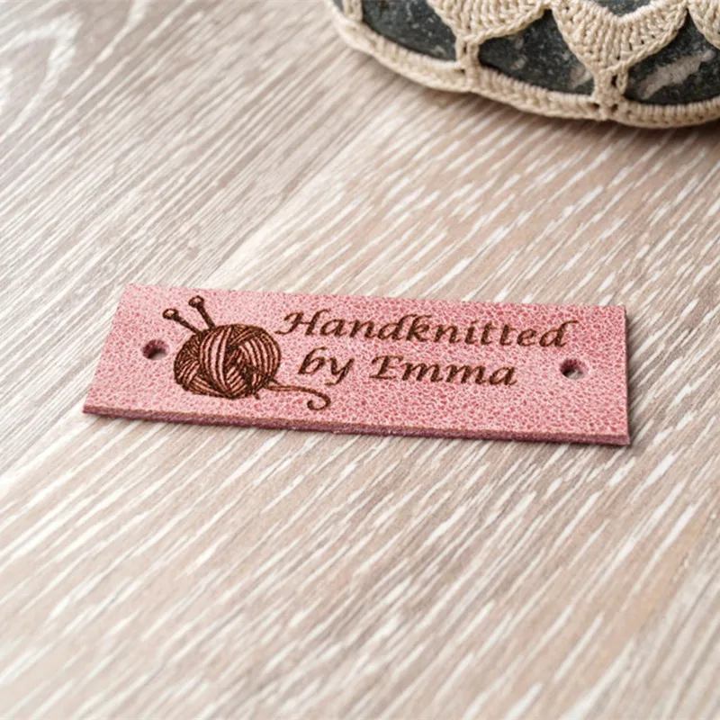 55pcs Personalized Leather name tags Handcraft items, Handmade Brand logo Sewing Clothing labels Knitted Garment label Blanket