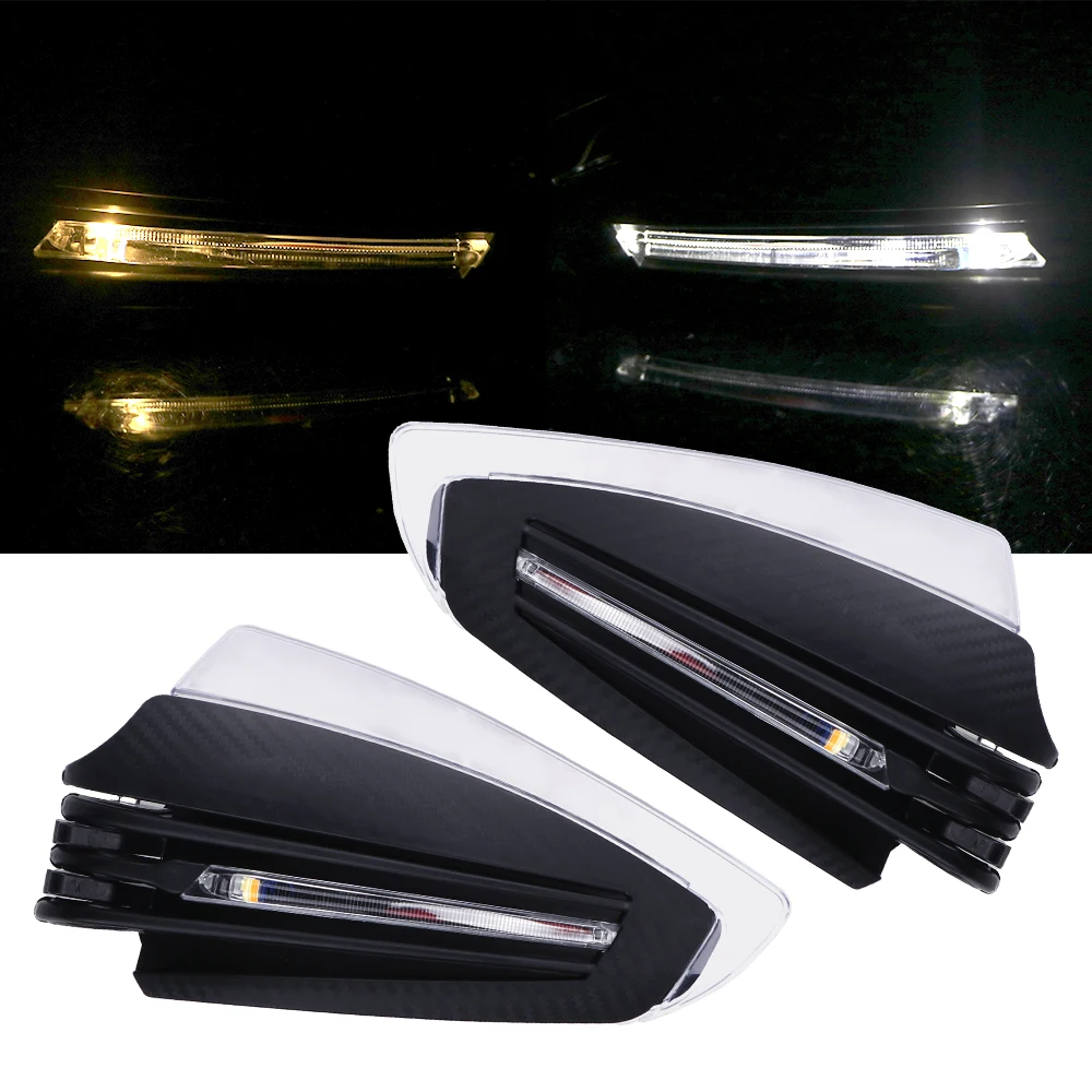 Leepee 2 peças de proteção de mão para motocicleta com luz led de sinal, acessórios universais, para guidão de 22mm externo ou 15-17mm de diâmetro interno