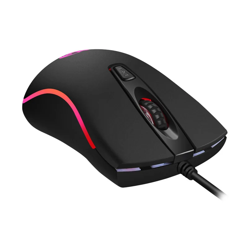 RGB светодиодная эргономичная компьютерная мышь, 2000 DPI, 4 кнопки, с кабелем