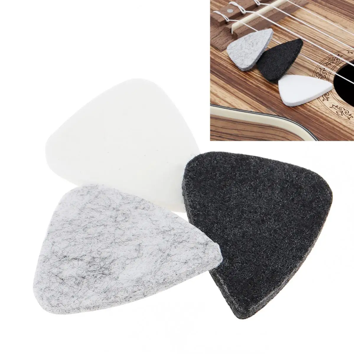 1 PC 30mm x 25mm Soft Felt Electric Guitar Ukulele Pick Plectrum for Concert Soprano Tenor Ukulele 21 23 26