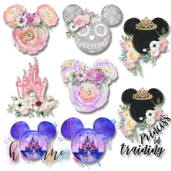 Mickey Ears Castle Iron-on Transfers Garment Accessories Thermal Transfers Decals Patch Vinyl Sticker For Clothes