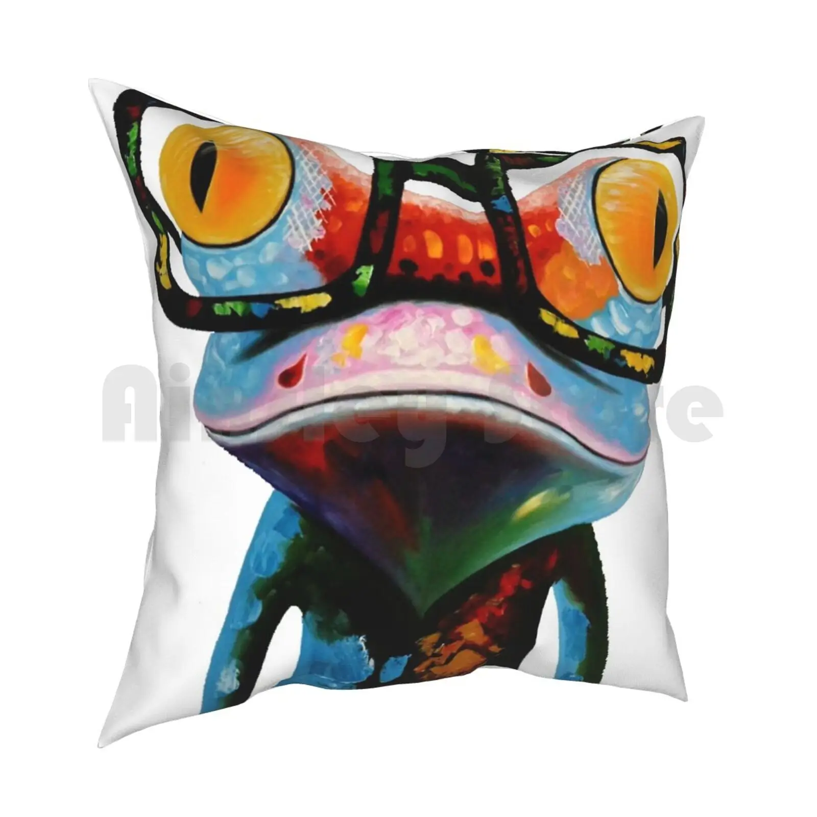 Cling Pillow Case Printed Home Soft DIY Pillow cover Hipster Frog Nerd Glasses Hipster Frog Nerd Glasses Glasses Tree