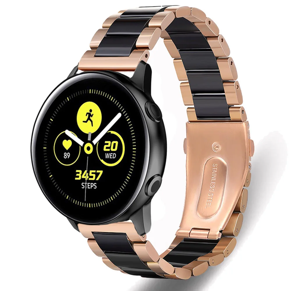 22mm Ceramic Strap For Samsung Watch 3 Gear S3/Huawei Watch 4/3/GT4-3-2 Pro/Amazfit GTR/Stratos Metal Bracelet Wristband Correa
