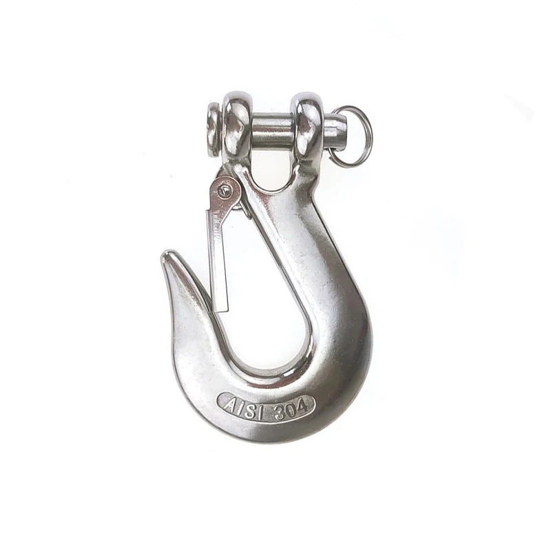 

304 Stainless Steel Trigger Lifting Snap Tone Hook with 0.35/.065/1/1.5T Load Safety Latch Hook Stopper & Clevis Slip Winch Hook