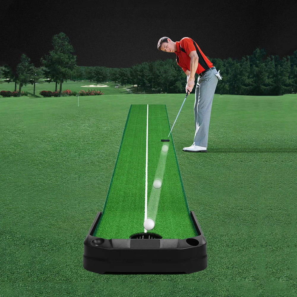 

Indoor Golf Putting Green Mat Practice With Auto Ball Return 3M Training Carpet Supplies