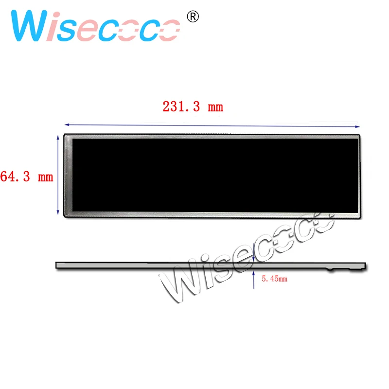 Wisecoco 8,8 Zoll 1920x480 Stretched Bar LCD-Display Multi-Touch-i² c kapazitiven Touchscreen