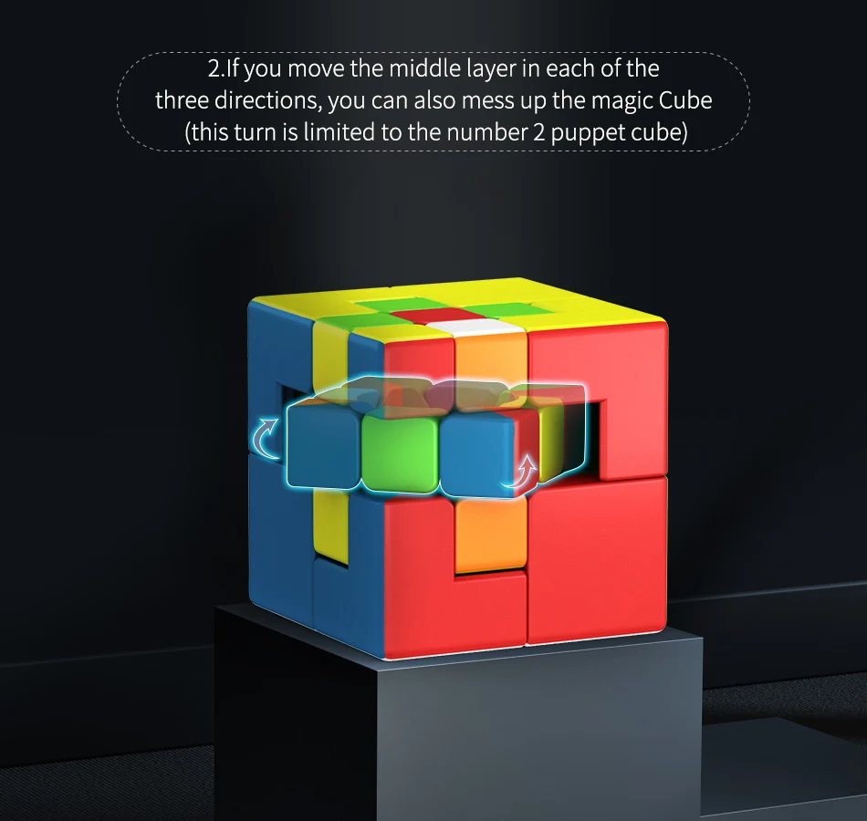 MoYu Puppet 2x2 3x3 Bandaged Magic Cube Meilong 2x2x2 3x3x3 Cubo Magico Mixup Speed Cube Puzzle Challenge Kinderspielzeug Neueste 2020 – Detail 4
