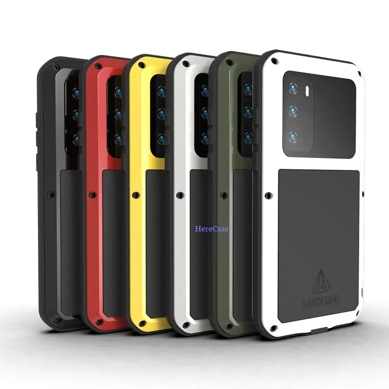 

Original Love Mei 360 Armor Heavy Duty Metal Tank Case for Huawei P50 P40 P30 P20 Lite Mate30 40 Pro Plus 30E 40E Nova 6 SE 7i