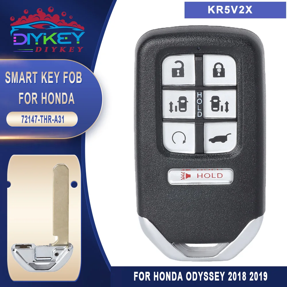 

Пульт дистанционного управления DIYKEY, 7 кнопок, KR5V2X 433,92 МГц, для Honda Odyssey 2018 2019 60606060автомобильный смарт ключ-брелок P/N: 72147-THR-A31 72147-THR-A21